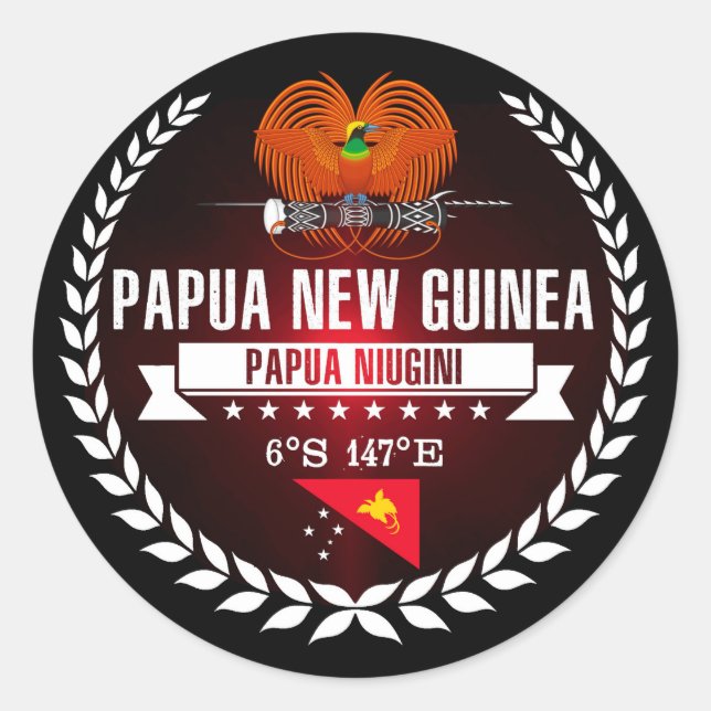 Adesivo Redondo Papua-Nova Guiné (Frente)