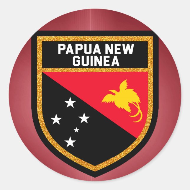 Adesivo Redondo Papua Nova Guiné (Frente)