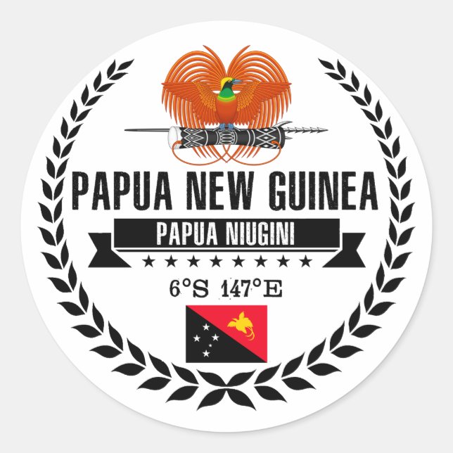 Adesivo Redondo Papua-Nova Guiné (Frente)