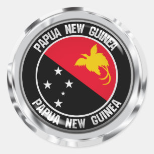 Adesivo Redondo Papua Nova Guiné - Arredondada Emblem
