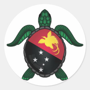 Adesivo Redondo Papua-nova-tartaruga-da-índia
