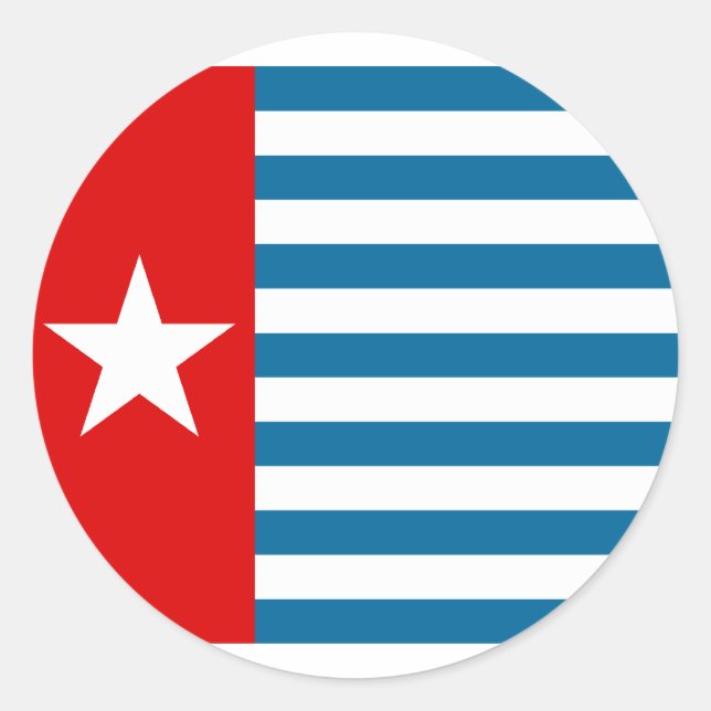 Adesivo Redondo Papua Ocidental, bandeira da Indonésia (Frente)