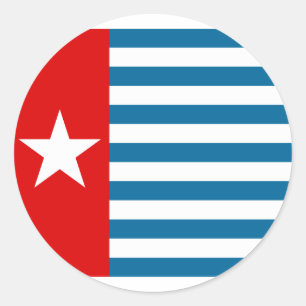 Adesivo Redondo Papua Ocidental, bandeira da Indonésia