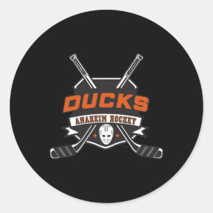 Adesivo Redondo Paquinhos de Hockey Anaheim Ducks Brancos Licencia