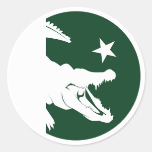 Adesivo Redondo Paquistão Crocodilo Paquistanês Bandeira Animal Na