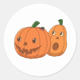 Adesivo Redondo Par de Abóboras de Halloween