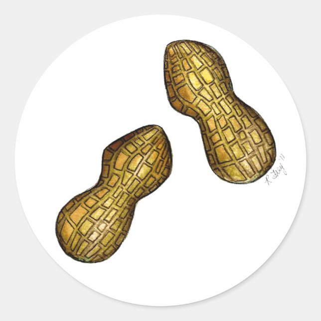 Adesivo Redondo Par de Amendoim Nutty Ballpark Nut (Frente)