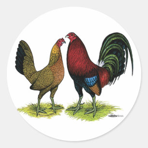 Adesivo Redondo Par de Gamefowl
