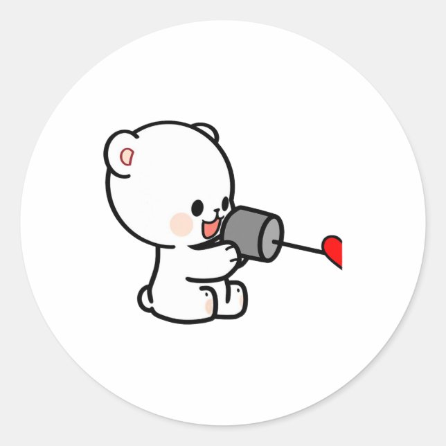 Adesivo Redondo Par de Mocha de Leite Design de Dia dos Namorados  (Frente)