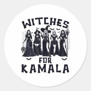 Adesivo Redondo Para a Eleição de Kamala Harris 2024 Halloween