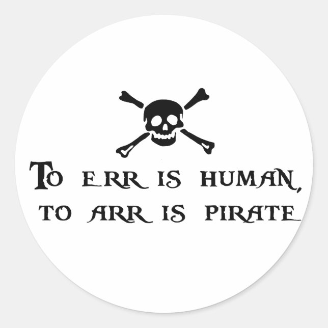 Adesivo Redondo Para Arr É Pirata (Frente)