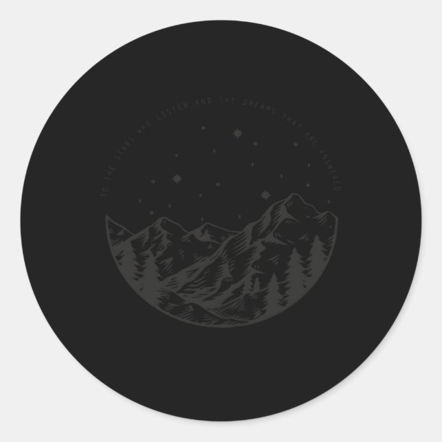 Adesivo Redondo Para As Estrelas Que Ouvem E Os Sonhos Que São Ans (Frente)