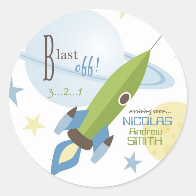 Adesivo Redondo Para Baby Boy Sticker (Frente)