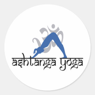 Adesivo Redondo Para baixo - enfrentando a ioga de Ashtanga do cã
