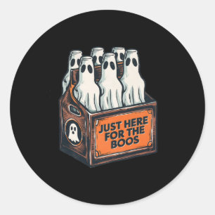 Adesivo Redondo Para Boos Halloween 6 Pack Booze Ghost Beer Bot