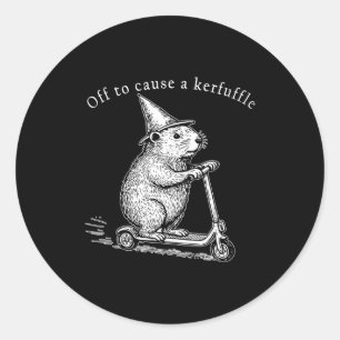 Adesivo Redondo Para Causar Uma Confusão, Patinete Engraçado de To