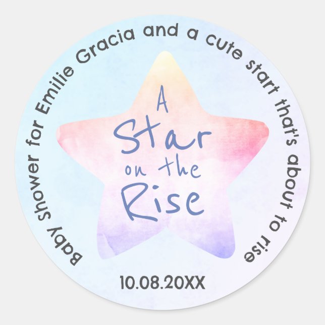 Adesivo redondo para Chá de fraldas | Ascensão Sta (Frente)