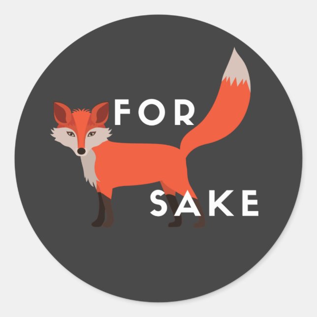 Adesivo Redondo Para Diário De Notebook Personalizado Fox Sake (Frente)