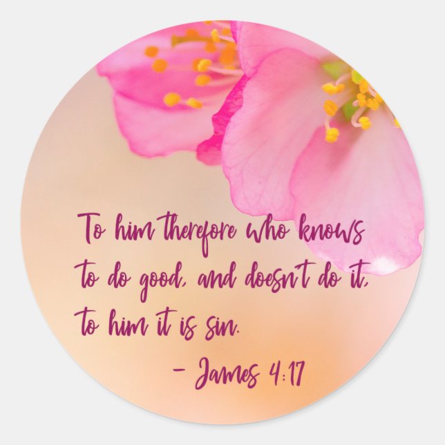 Adesivo Redondo Para Ele, Que Conhece Christian Floral (Frente)