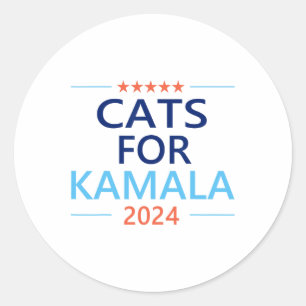 Adesivo Redondo Para Kamala Harris 2024 Gato Sem Fios Lady Jd Vanc
