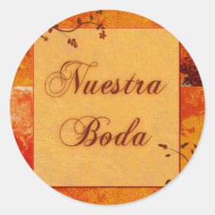 Adesivo Redondo Pará la novia - nuestra boda