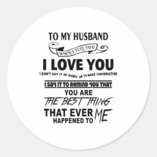 Adesivo Redondo Para meu marido, eu te amo