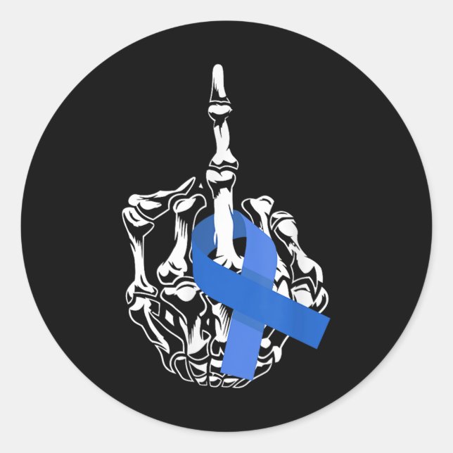 Adesivo Redondo Para o Cancer do cólon do dedo médio do Cancer (Frente)