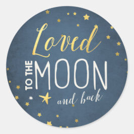 Adesivo Redondo Para o Chá de fraldas do selo do Envelope da lua