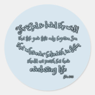 Adesivo Redondo Para o deus amado assim o mundo John 3,16