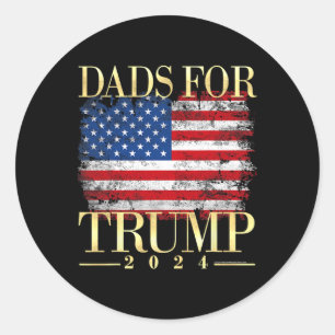 Adesivo Redondo Para o Dia de os pais Trump 2024 Gift Pro Donald T