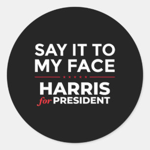 Adesivo Redondo Para O Meu Rosto Kamala Harris Para O Presidente 2