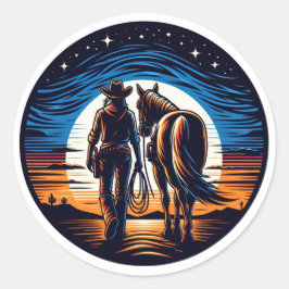 Adesivo Redondo Para o pôr do sol