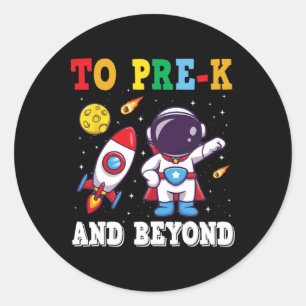 Adesivo Redondo Para Pré K E Além Astronauta Volta À Escola Estud