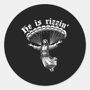 Adesivo Redondo Pára-quedismo Jesus Cristo Páscoa Rizzin Pa