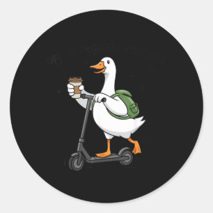 Adesivo Redondo Para Regular Emoções Ganso Engraçado De Scooter