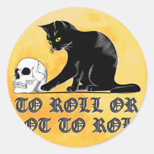 Adesivo Redondo Para Rolar Ou Não Rolar O Gato Shakespeare Com O C