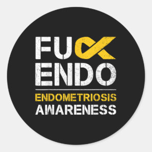Adesivo Redondo Para Sensibilização para a Endometriose Mês Apoio 