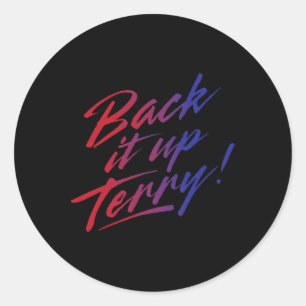 Adesivo Redondo Para Trás, Terry! 4 De Julho