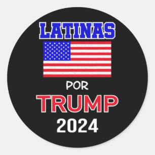 Adesivo Redondo Para Trump 2024 Pro Trump Gift - Latinas Por Trump