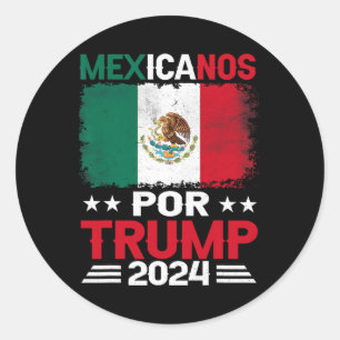 Adesivo Redondo Para Trump 2024 Pro Trump Gift - Mexicanos Por Tru