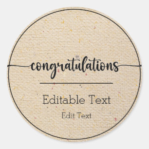 Adesivo Redondo Parabéns