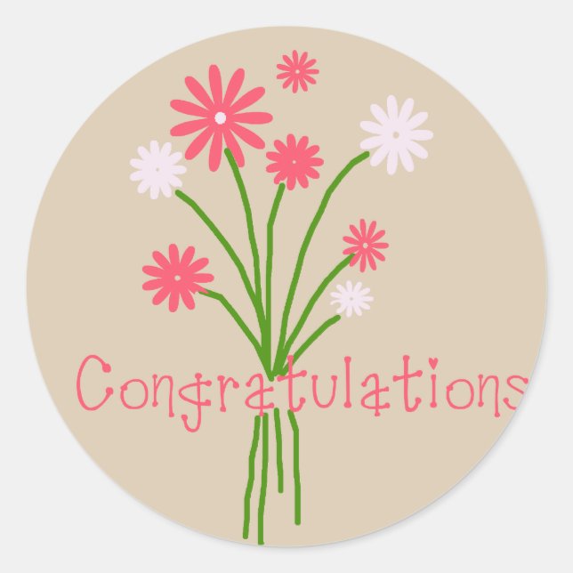 Adesivo Redondo Parabéns (Frente)