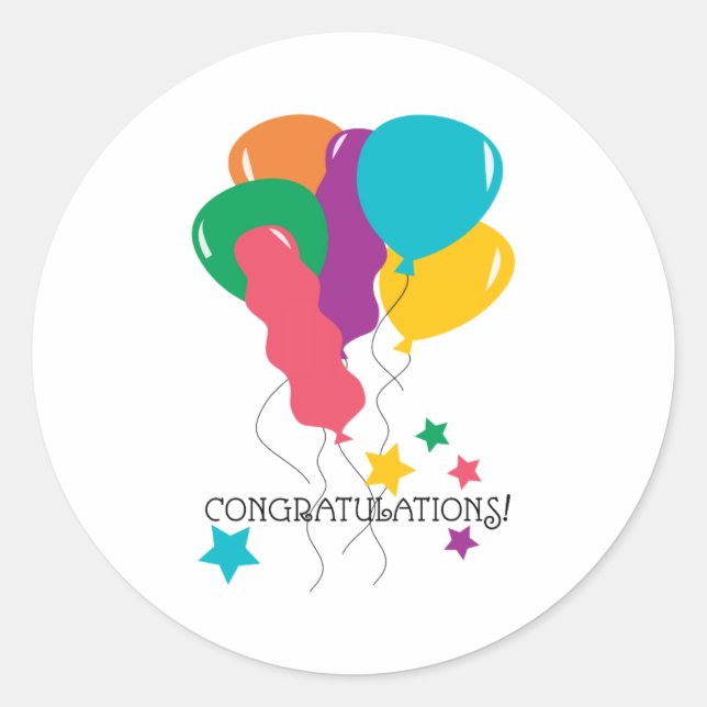 Adesivo Redondo Parabéns! (Frente)