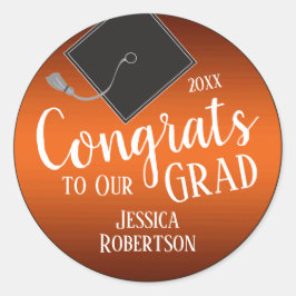 Adesivo Redondo Parabéns à Nossa Turma de Formandos Laranja de 202