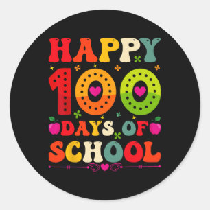 Adesivo Redondo Parabéns Ao Completar 100 Dias De Escola!
