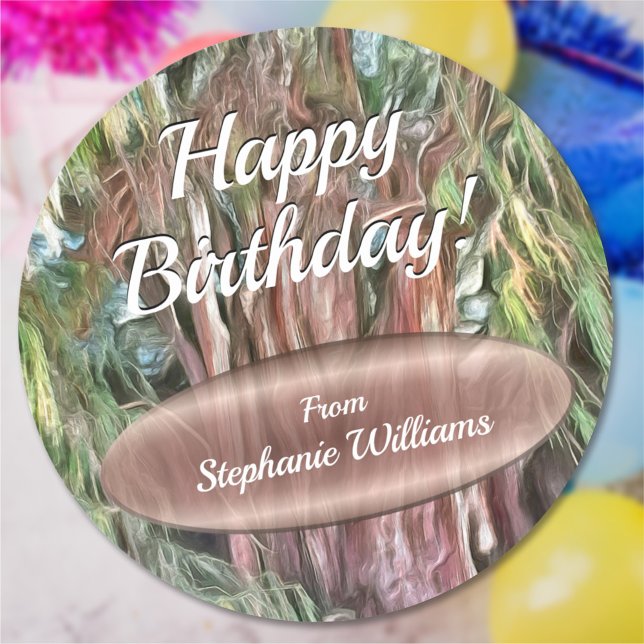 Adesivo Redondo Parabéns, Árvore de Tule Oaxaca OAX1 (Criador carregado)