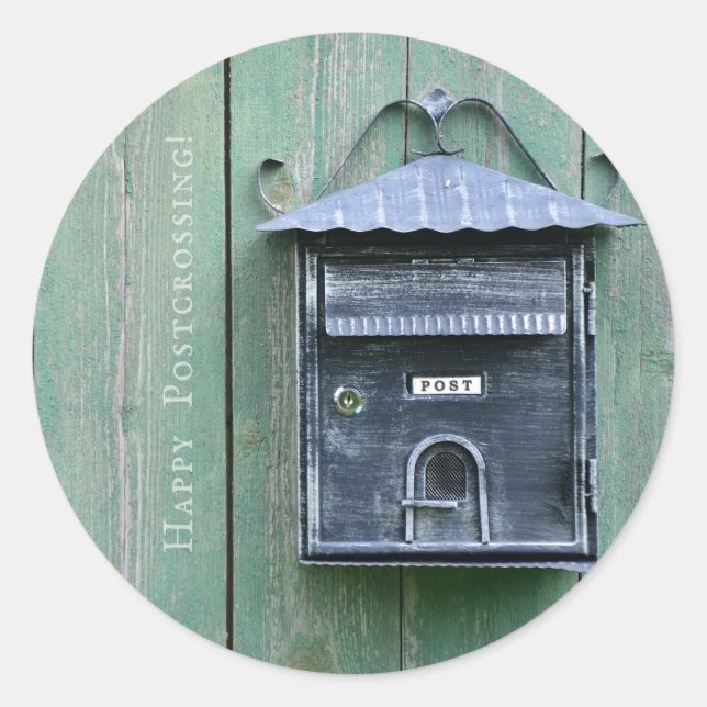 Adesivo Redondo Parabéns! Caixa de Correio. (Frente)