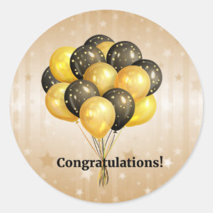 Adesivo Redondo Parabéns! Celebração