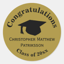 Parabéns, Classe 20xx Graduação, Matte Dourado