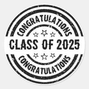 Adesivo Redondo Parabéns Classe de 20XX